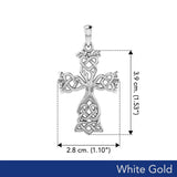 Celtic Tree of Life Cross Solid white Gold Pendant WPD6122 - Jewelry