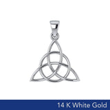 The Divine Power of the Triquetra ~ 14K White Gold Pendant WTP3378 - Jewelry