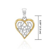 Celtic Knot Heart Silver and 18K Gold Accent Pendant MPD2332 - Jewelry