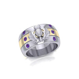 Strong and Beautiful ~ Scottish Thistle Ring with 18k Gold Accent  MRI356