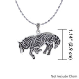 Brigid Ashwood Fierce Wolf ~ Sterling Silver Pendant TPD3997