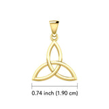 Celtic Trinity Knot 14K Yellow Gold Pendant Small Size GPD5607 - Jewelry