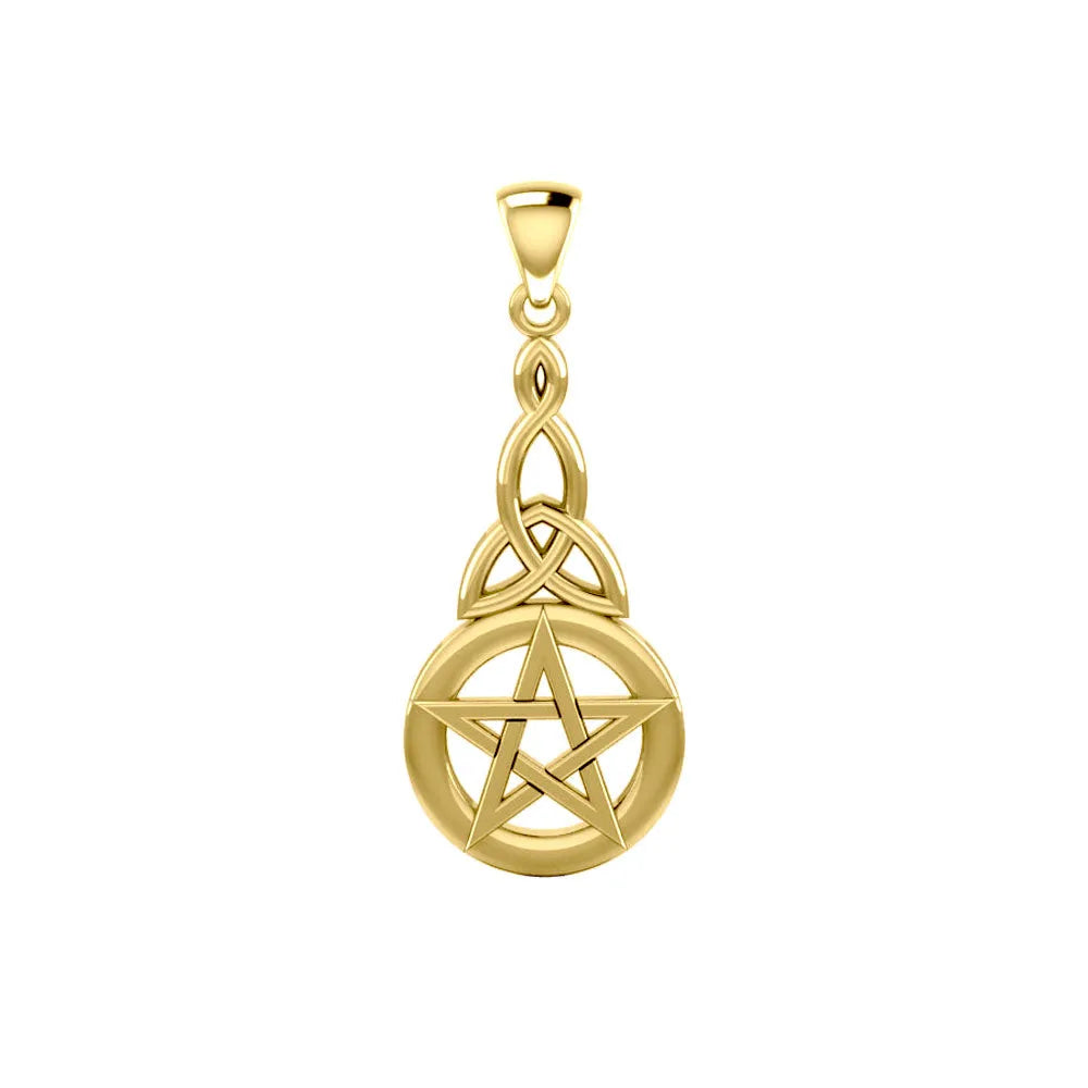 Solid gold shop pentagram pendant