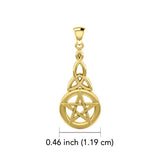 14K Yellow Gold Pentagram Pentacle Pendant GTP1359