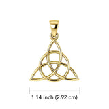 Harness the Divine Power: Triquetra Solid Gold Pendant GTP3378 - Peter Stone | Embrace Elegance and Spiritual Connection - Jewelry