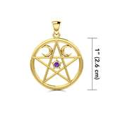 Pentagram Pentacle Solid Gold Pendant GTP469