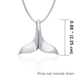 Large Whale Tail Silver Pendant JP007 - Jewelry