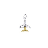 Whale Tail Silver and 14K Gold accent Charm MCM083 - Jewelry