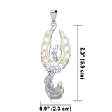 Mythical Phoenix Silver and Gold Pendant MPD5723 - Jewelry