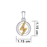 Zeus God Lightning Bolt Silver and Gold Pendant MPD5902 - Jewelry