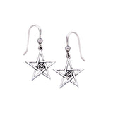 Pentagram Sterling Silver Earrings TE1177