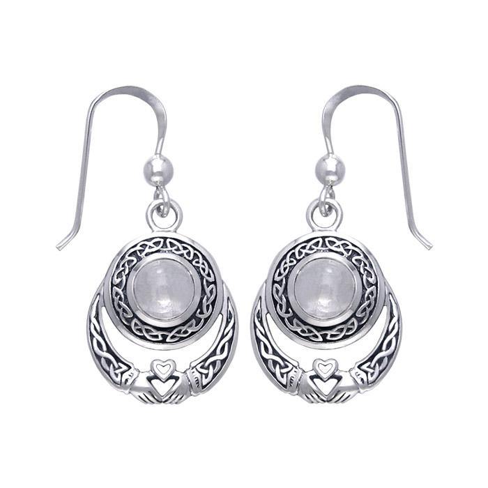 Celtic Knotwork Silver Claddagh Earrings TER070 – Peter Stone Jewelry