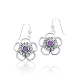 Lovely Bloom ~ Sterling Silver Jewelry Hook Earrings with Gemstone TER1235