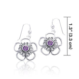 Lovely Bloom ~ Sterling Silver Jewelry Hook Earrings with Gemstone TER1235 - Jewelry