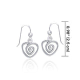 Spiral Heart Celtic Contemporary Silver Earrings TER1313 - Jewelry