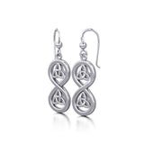 Infinity with Trinity Knot Silver Earrings TER1736 - Jewelry