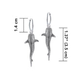 Small Whale Shark Silver Hoop Earrings TER1799 - Jewelry