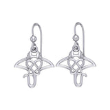 Manta Ray with Celtic Heart in the center Silver Earrings TER2165 - Jewelry