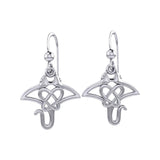 Manta Ray with Celtic Heart in the center Silver Earrings TER2165 - Jewelry