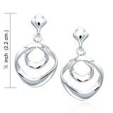 Organic Droplet Silver Earrings TER946 - Jewelry