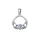 Irish Claddagh Silver Pendant TP1401 - Jewelry