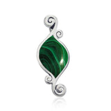 Organic Form Inlay Stone Silver Pendant TPD3570 - Jewelry