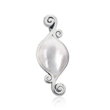 Organic Form Inlay Stone Silver Pendant TPD3570 - Jewelry