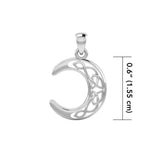 Celtic Crescent Moon Silver Pendant TPD3711 - Jewelry