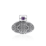 Celtic Knotwork Silver Pendant with Gem TPD377 - Jewelry