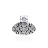 Celtic Knotwork Silver Pendant with Gem TPD377 - Jewelry