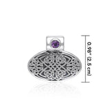 Celtic Knotwork Silver Pendant with Gem TPD377 - Jewelry