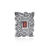 Gem Inlay Celtic Knotwork Silver Pendant TPD382 - Jewelry