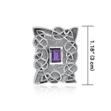 Gem Inlay Celtic Knotwork Silver Pendant TPD382 - Jewelry