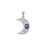 Blue Moon Silver Pendant with Gemstone TPD4056 - Jewelry