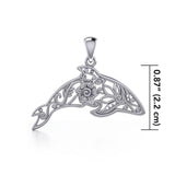 The gentle treasure of the ocean ~ Sterling Silver Dolphin Filigree Pendant Jewelry TPD5136 - Jewelry