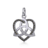 Trinity in Marcasite Heart Silver Pendant TPD5345