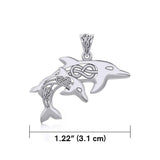 Celtic Double Dolphins Silver Pendant TPD5692 - Jewelry