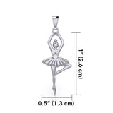 Ballerina Posing Silver Pendant TPD5828 - Jewelry