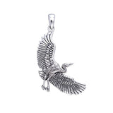 Crane in Flight Silver Pendant TPD588 - Jewelry