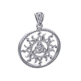 The Sun and Celtic Triquetra Silver Pendant TPD5928 - Jewelry