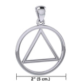 Large AA Symbol Silver Pendant TPD6003 - Jewelry