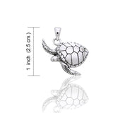 Silver Sea Turtle Pendant TPD828 - Jewelry