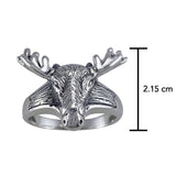 Reindeer Head Silver Ring TR1431 - Jewelry