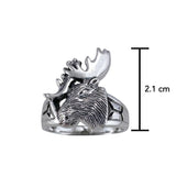 Moose Head Silver Ring TR1434 - Jewelry