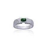 Modern Band Ring with Rectangle Gemstone TR3442 - Jewelry