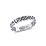 Celtic Knotwork Sterling Silver Solid Band Ring TRI072 - Jewelry