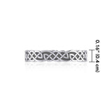 Celtic Knotwork Sterling Silver Solid Band Ring TRI072 - Jewelry