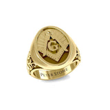 Masonic Solid Gold Signet Men Solid Back Ring GMD262 Size14