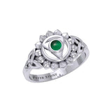 Vishuddha Throat Chakra with Celtic Designs Sterling Silver Ring TRI2339 - Jewelry