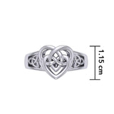 Celtic Knotwork Silver Heart Ring TRI2379 - Jewelry